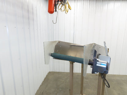 Incline Belt Conveyor Parts Feed Chute 16"x 60"L 115V Variable Speed Drive