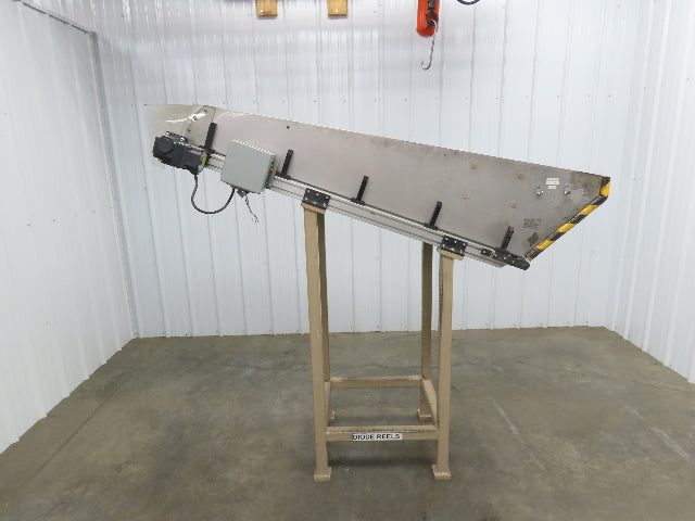 Incline Belt Conveyor Parts Feed Chute 16"x 60"L 115V Variable Speed Drive
