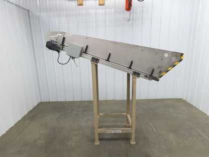 Incline Belt Conveyor Parts Feed Chute 16"x 60"L 115V Variable Speed Drive