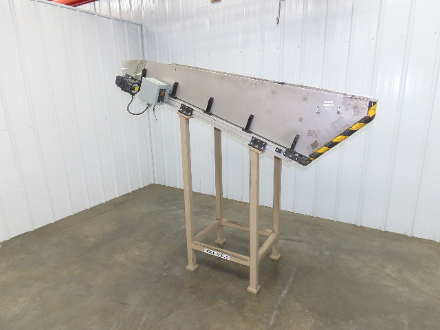 Incline Belt Conveyor Parts Feed Chute 16"x 60"L 115V Variable Speed Drive