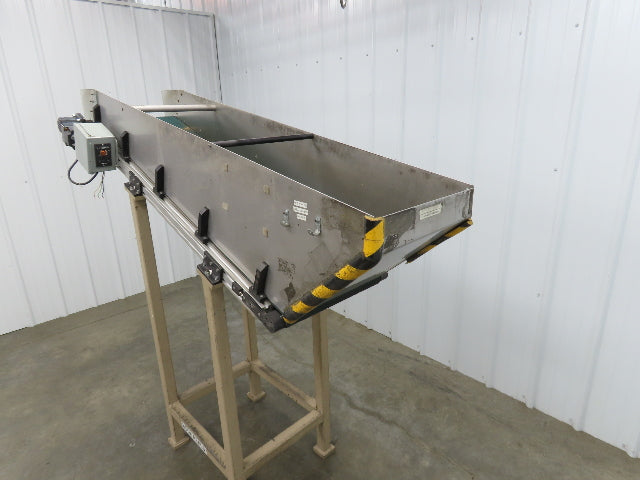 Incline Belt Conveyor Parts Feed Chute 16"x 60"L 115V Variable Speed Drive