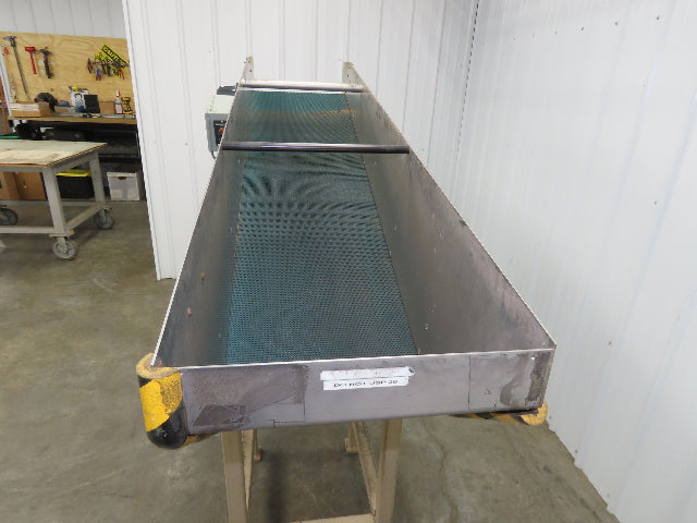 Incline Belt Conveyor Parts Feed Chute 16"x 60"L 115V Variable Speed Drive