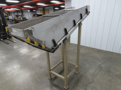 Incline Belt Conveyor Parts Feed Chute 16"x 60"L 115V Variable Speed Drive