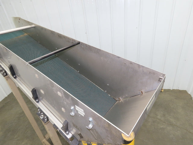 Incline Belt Conveyor Parts Feed Chute 16"x 60"L 115V Variable Speed Drive