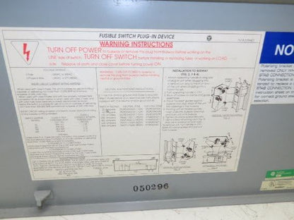 Cutler Hammer Fusible Busway Disconnect Switch Bus Plug 30A 600VAC 3PH 3W