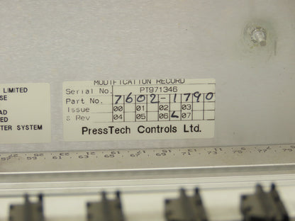 PressTech 7602-1790 Chassis Backplane Front Panel Driver Motrol Utility Boards