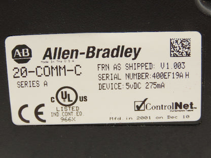 Allen Bradley 20-COMM-C ControlNet Adapter Firmware Ver 1.003