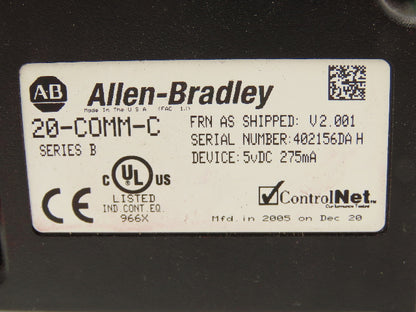 Allen Bradley 20-COMM-C ControlNet Adapter Firmware Ver 2.001