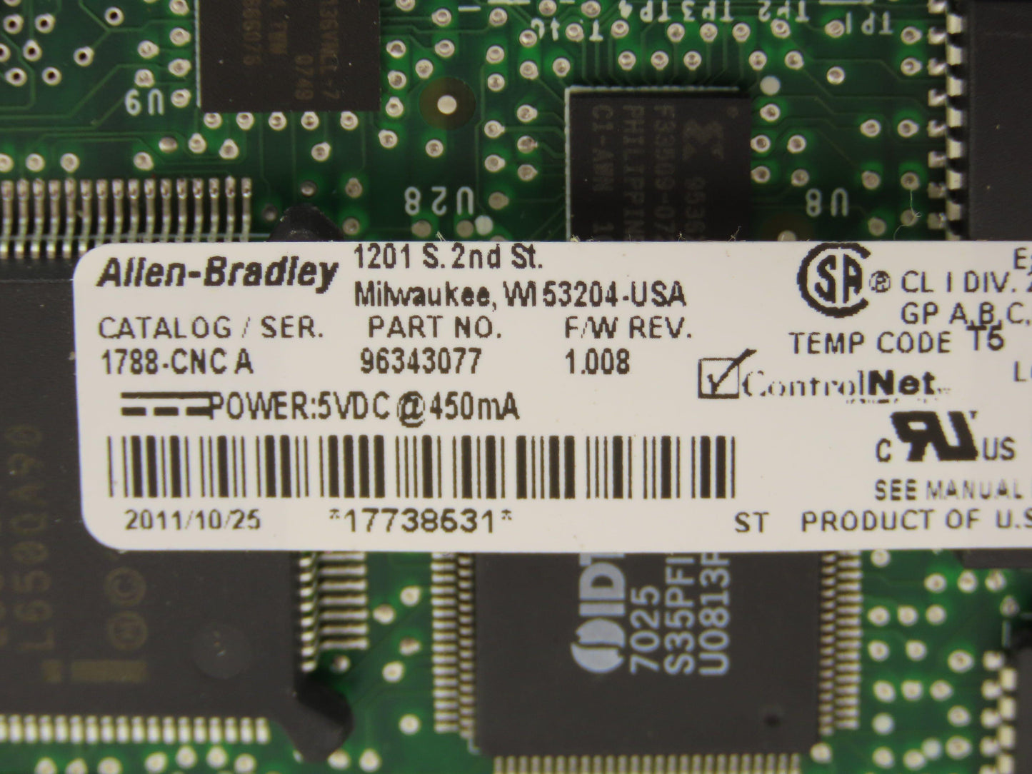 Allen Bradley 1788-CNC A FlexLogic Communication Module Firmware 1.008