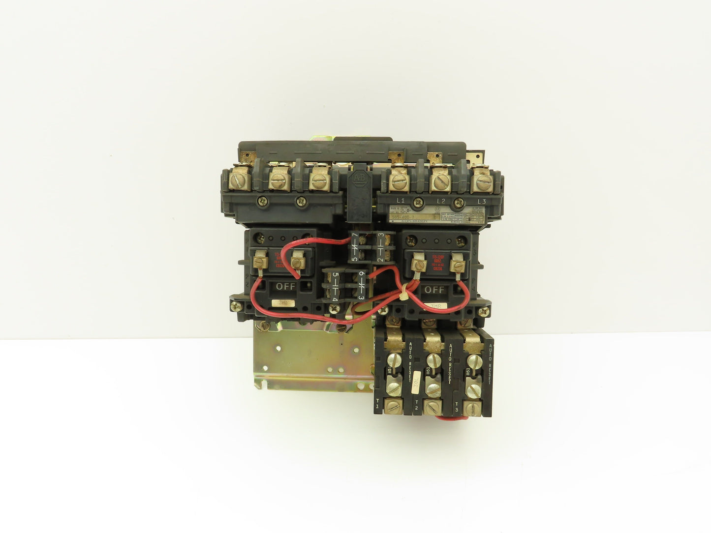 Allen Bradley 505-AOD-7 Sz 0 Reversing Starter 120V Coil w/Overload 40186-801-01