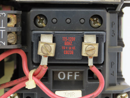 Allen Bradley 505-AOD-7 Sz 0 Reversing Starter 120V Coil w/Overload 40186-801-01