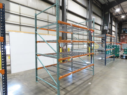 Teardrop Pallet Rack 4 Shelf 10' x 60" Upright 96" Shelf 46" Wire Deck Shop
