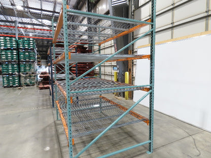 Teardrop Pallet Rack 4 Shelf 10' x 60" Upright 96" Shelf 46" Wire Deck Shop