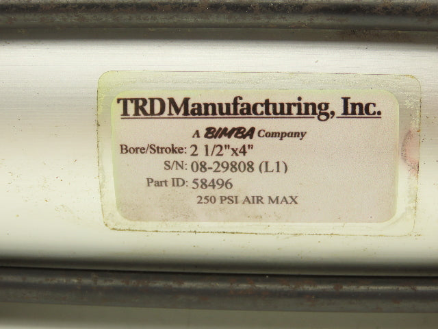 TRD Bimba 58496 Pneumatic Air Cylinder 2.5" Bore 4" Stroke Clevis Mount