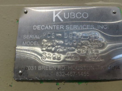 Kubco KHV-5600-VFD Centrifuge 14" Bowl 36" Long 10" Drum Ink Shot Separator