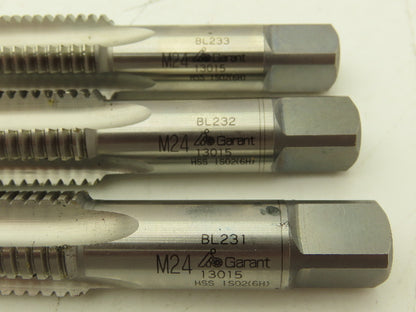 Garant M24-3.0 Tap RH 4-Flute 3-Stage Taper Second Plug HSS Set of 3