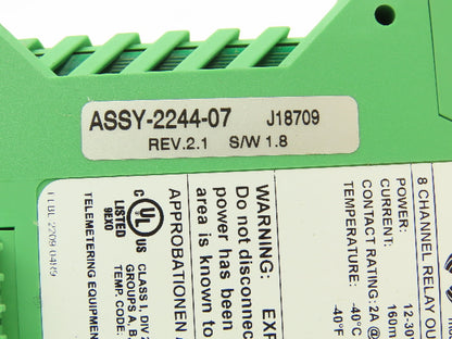 Phoenix Contact RAD-OUT-8D-REL 8 Channel Relay Output Module Rev 2.1 | S/W 1.8