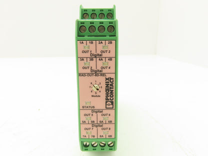 Phoenix Contact RAD-OUT-8D-REL 8 Channel Relay Output Module Rev 2.1 | S/W 1.8
