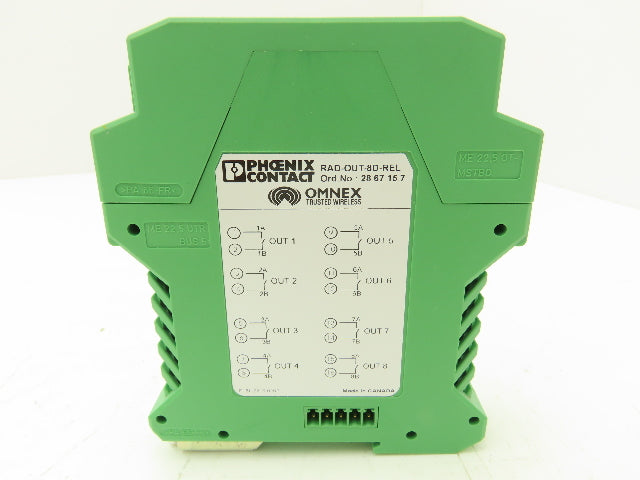 Phoenix Contact RAD-OUT-8D-REL 8 Channel Relay Output Module Rev 2.1 | S/W 1.8