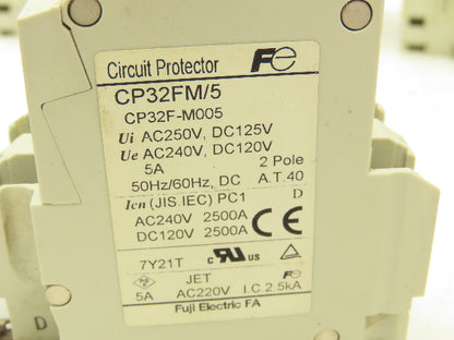 Fuji Electric CP32F-M005 | CP32F-M003 Circuit Breakers 3A 5A Mixed Lot of 11