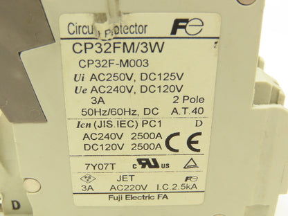 Fuji Electric CP32F-M005 | CP32F-M003 Circuit Breakers 3A 5A Mixed Lot of 11