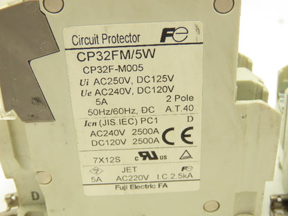 Fuji Electric CP32F-M005 | CP32F-M003 Circuit Breakers 3A 5A Mixed Lot of 11