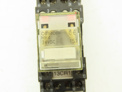 Omron MY4 21Y2Y1 Relay 24VDC Coil 250VAC/30VDC 5A | A-B 700-HN Base | Lot of 7