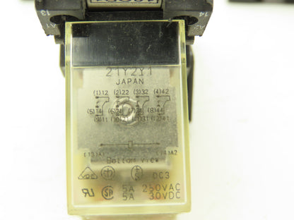 Omron MY4 21Y2Y1 Relay 24VDC Coil 250VAC/30VDC 5A | A-B 700-HN Base | Lot of 7