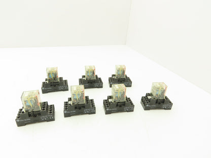 Omron MY4 21Y2Y1 Relay 24VDC Coil 250VAC/30VDC 5A | A-B 700-HN Base | Lot of 7