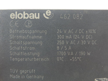 elobau 462 082 Safety Relay 24V AC/DC 300mA Coil 250VAC 8A/30VDC 5A 190W