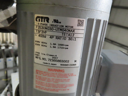 CKD RGIT080-004300S1F1 Rotary Indexer Table 4-Stop w/Torque Limiter 230V 30:1