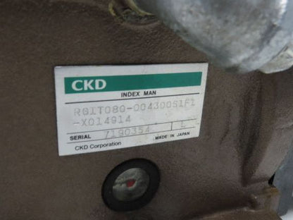 CKD RGIT080-004300S1F1 Rotary Indexer Table 4-Stop w/Torque Limiter 230V 30:1