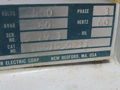 FPE ICC1050F33 Cornell Dubilier Power Capacitor 480V 50KVAR 3Ph 60Hz