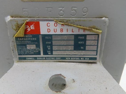 FPE ICC1050F33 Cornell Dubilier Power Capacitor 480V 50KVAR 3Ph 60Hz