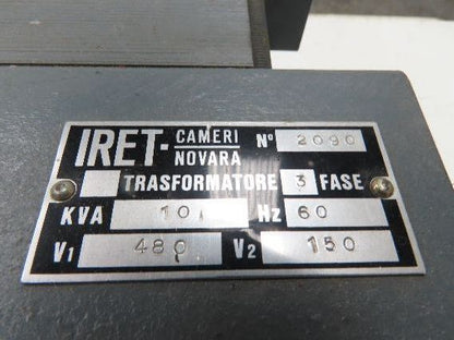 IRET 2090 Stepdown Power Transformer 10kva HV 480V LV 150V 3Ph