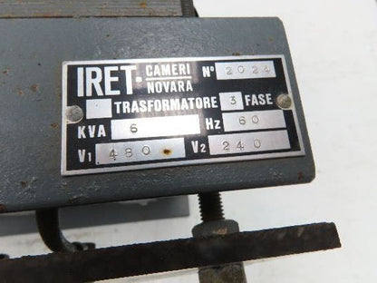 IRET 2024 Stepdown Power Transformer 6kva HV 480V LV 240V 3Ph