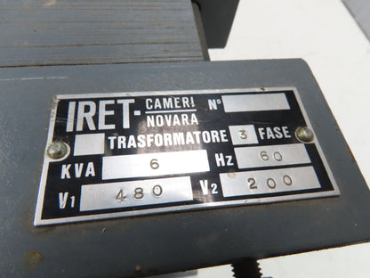 IRET Stepdown Power Transformer 6kva HV 480V LV 200V 3Ph