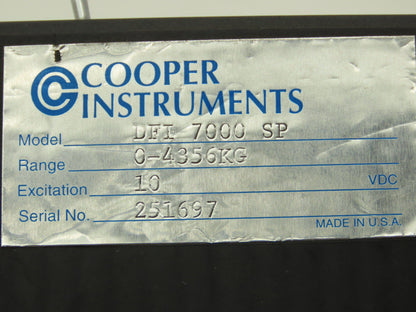 Cooper Instruments DFI 7000 SP Scale Display 0-4356 kg. 10VDC Excitation