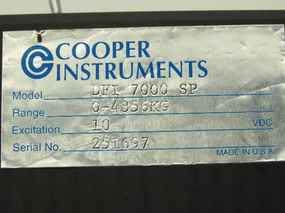 Cooper Instruments DFI 7000 SP Scale Display 0-4356 kg. 10VDC Excitation