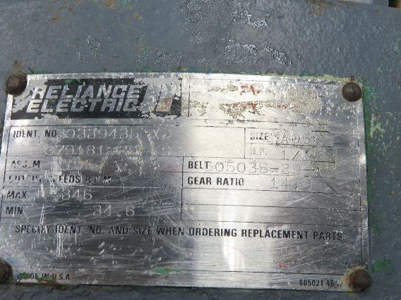 Blackmer XL1.5A 1.5" Sliding Vane Pump Reeves Variable Speed Drive .5Hp 230/460V