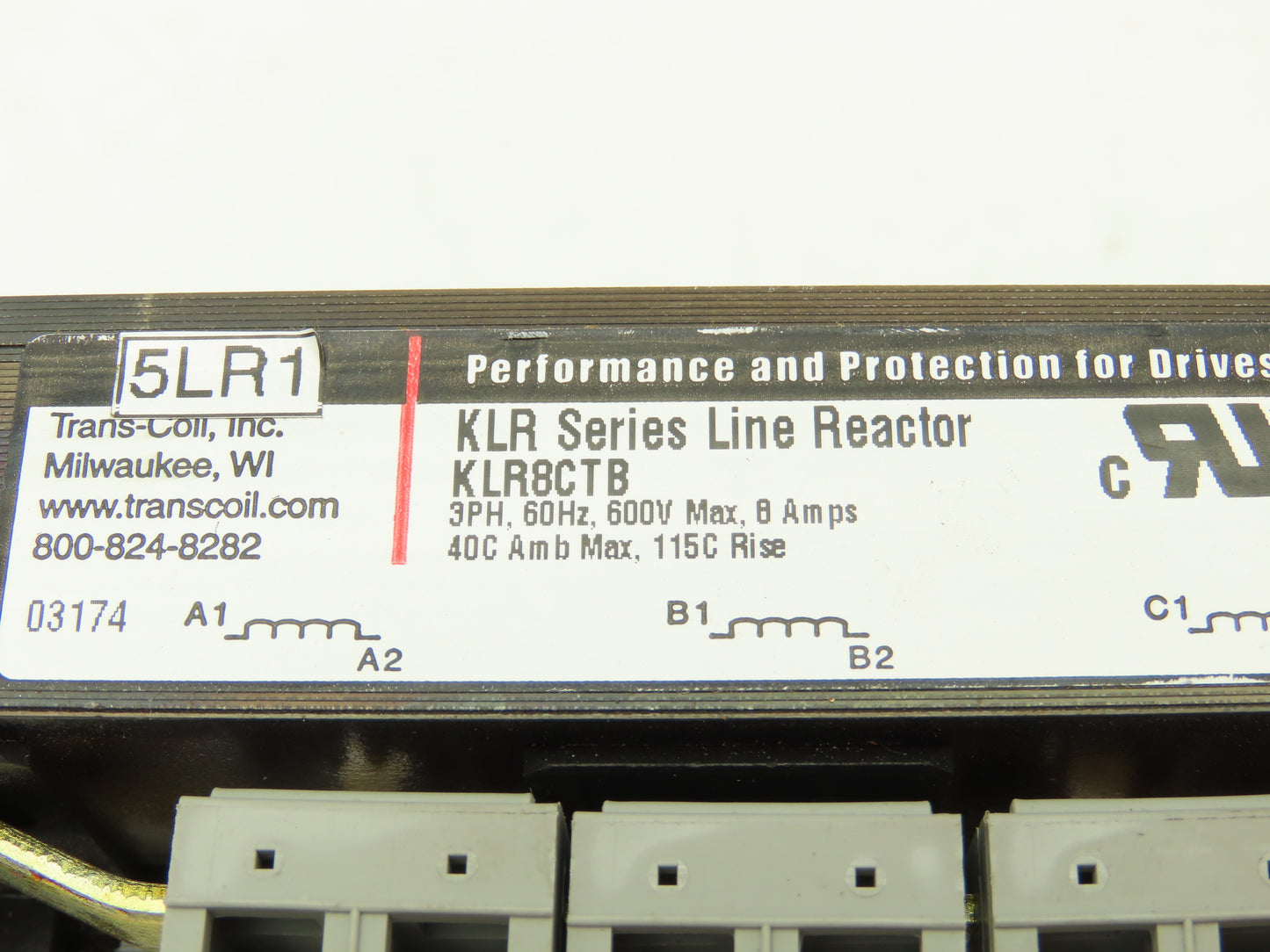 Trans-Coil KLR8CTB KLR12CTB Line Reactor 3PH 600V 8A 12A Mixed Lot of 2
