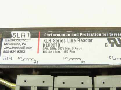 Trans-Coil KLR8CTB KLR12CTB Line Reactor 3PH 600V 8A 12A Mixed Lot of 2