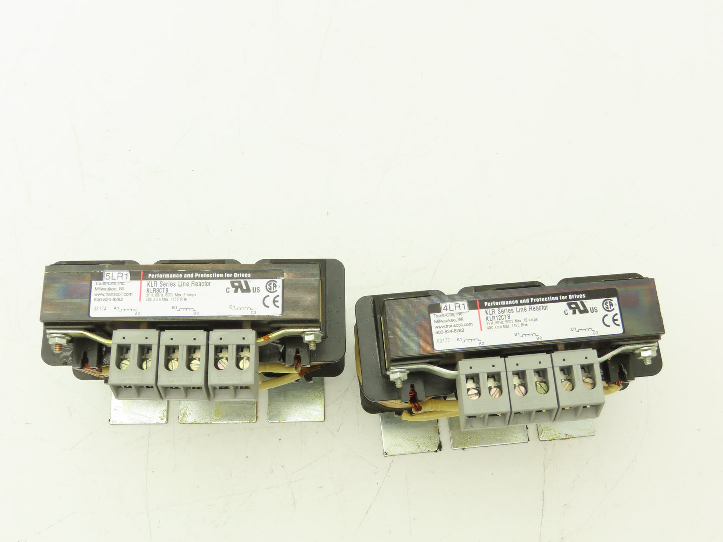 Trans-Coil KLR8CTB KLR12CTB Line Reactor 3PH 600V 8A 12A Mixed Lot of 2