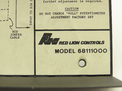 Red Lion 68111000 DAC Digital Analog Converter Module 115/230VAC