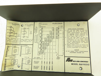 Red Lion 68111000 DAC Digital Analog Converter Module 115/230VAC