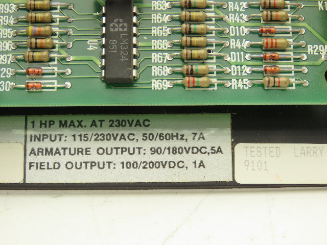 Warner Electric Q7006 DC Motor Drive 1HP 90/180VDC 5A Arm. | 100/200VDC 1A Field