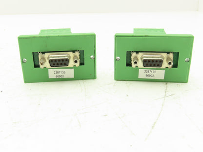 Phoenix Contact DFLK-D9 SUB/B Terminal to D-SUB Connector 9-Pin Lot of 2