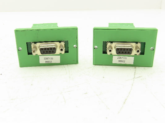Phoenix Contact DFLK-D9 SUB/B Terminal to D-SUB Connector 9-Pin Lot of 2