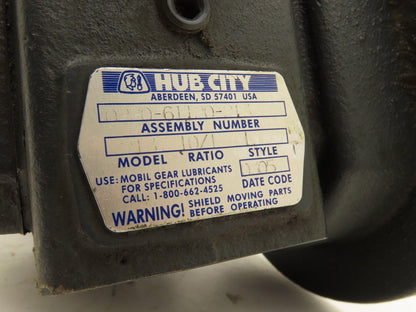 Hub City 213 Worm Gearbox 10:1 Reducer 2.5Hp 175 RPM 56C Hollow Shaft Style L