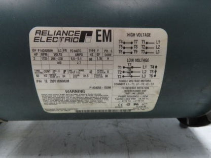 Dodge Reliance 17Q05LR14 Gear Motor 5:1 Reducer 345RPM 2Hp 230/460V Dual Shaft